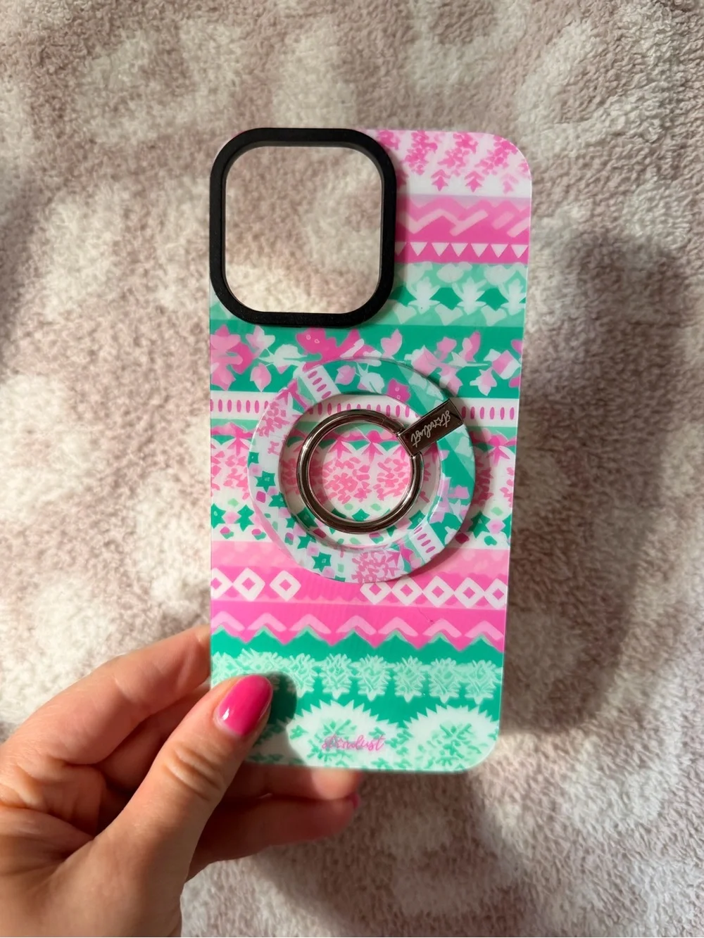Cotton Candy Cardigan iPhone 16 Pro Max Snap & MagSafe Ring